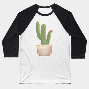 Cactus Doodle Potted House Plant Baseball T-Shirt